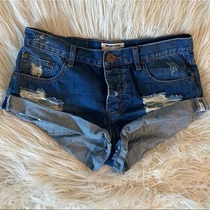 One X One Teaspoon Bandit Denim Shorts